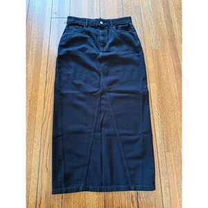 KOTN Lily Denim Maxi Skirt 29 Slit Cotton New NWT